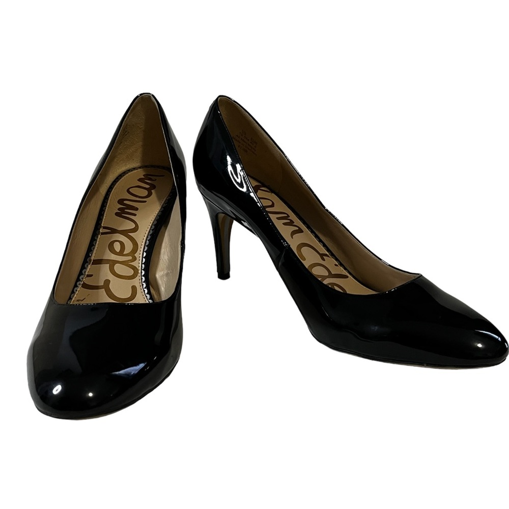 SAM EDELMAN ELISE BLACK PATENT PUMPS